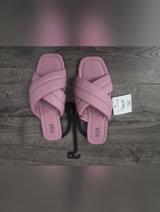 a.n.a Shoes - a.n.a Pink Crisscross Slide Sandals Size 6 NWT